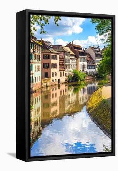 Strasbourg, Water Canal in Petite France Area, Unesco Site. Alsace.-stevanzz-Framed Stretched Canvas