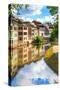 Strasbourg, Water Canal in Petite France Area, Unesco Site. Alsace.-stevanzz-Stretched Canvas