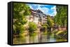 Strasbourg, Water Canal in Petite France Area, Unesco Site. Alsace.-stevanzz-Framed Stretched Canvas