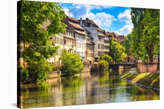 Strasbourg, Water Canal in Petite France Area, Unesco Site. Alsace.-stevanzz-Stretched Canvas