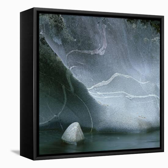 Strata in Riverbank Rock Formation-Micha Pawlitzki-Framed Stretched Canvas