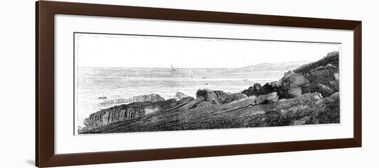 Strata of Red Sandstone, Slightly Inclined, Siccar Point, Berwickshire 1852-Charles Lyell-Framed Giclee Print