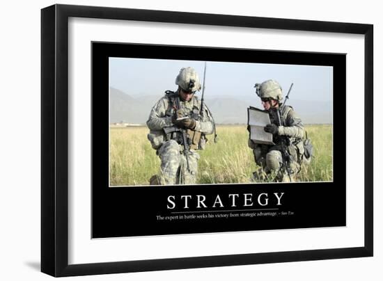 Strategy: Inspirational Quote and Motivational Poster-null-Framed Photographic Print