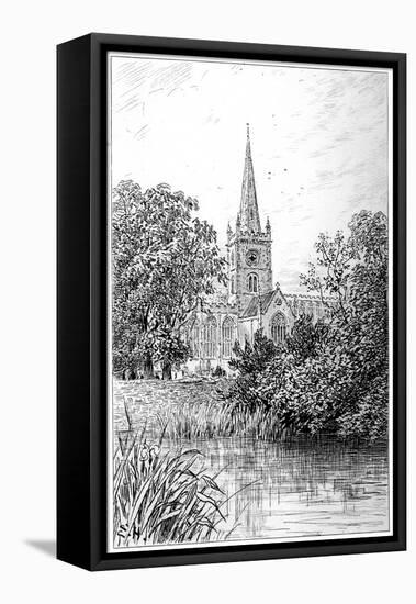 Stratford Church as Seen from the River, Stratford-Upon-Avon, Warwickshire, 1885-Edward Hull-Framed Stretched Canvas