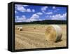 Straw Bales, Swabian Alb, Baden Wurttemberg, Germany, Europe-Markus Lange-Framed Stretched Canvas