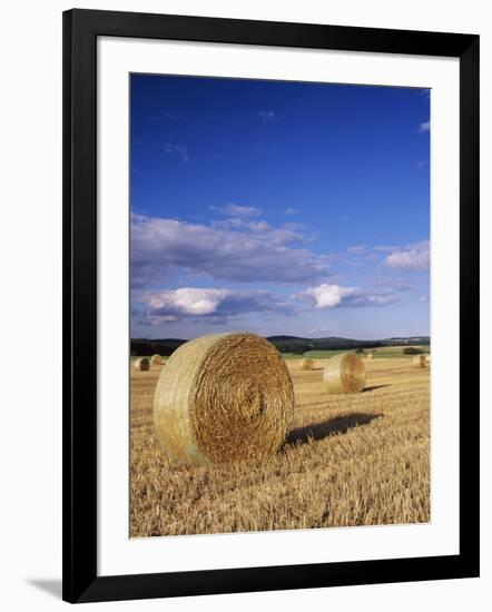 Straw Bales, Swabian Alb, Baden Wurttemberg, Germany, Europe-Markus Lange-Framed Photographic Print