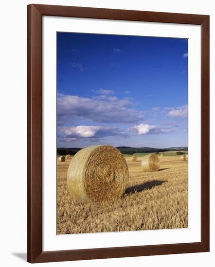 Straw Bales, Swabian Alb, Baden Wurttemberg, Germany, Europe-Markus Lange-Framed Photographic Print