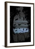 Straw-Coloured Fruit Bats (Eidolon Helvum) Returning to Daytime Roost at Dawn-Nick Garbutt-Framed Photographic Print