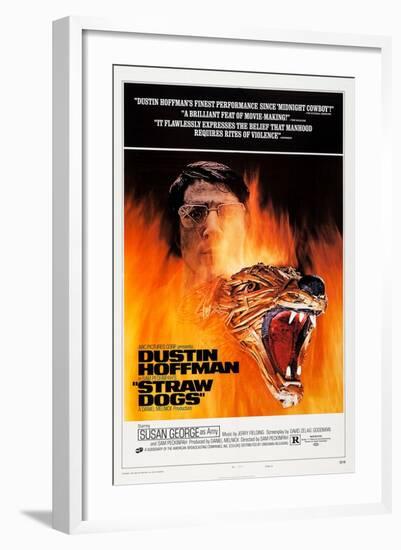 Straw Dogs, Dustin Hoffman, 1971-null-Framed Art Print