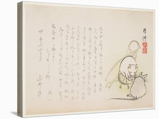 Straw Festoon and Mice, January 1864-Gesshu-Stretched Canvas