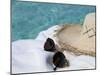 Straw Hat and Sunglasses on Towel, North Male Atoll, Maldives, Indian Ocean-Sergio Pitamitz-Mounted Photographic Print