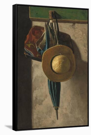 Straw Hat, Bag and Umbrella, c.1900-John Frederick Peto-Framed Stretched Canvas