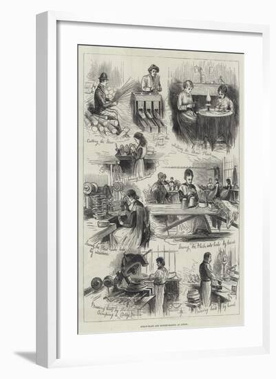 Straw-Plait and Bonnet-Making at Luton-null-Framed Giclee Print