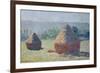 Straw Ricks, End of summer, Giverny, 1891-Claude Monet-Framed Giclee Print
