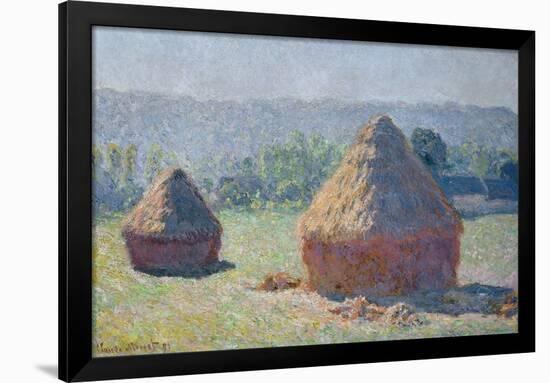 Straw Ricks, End of summer, Giverny, 1891-Claude Monet-Framed Giclee Print