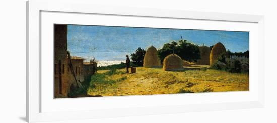 Straw Stacks in Castiglioncello-Gaetano Previati-Framed Premium Giclee Print