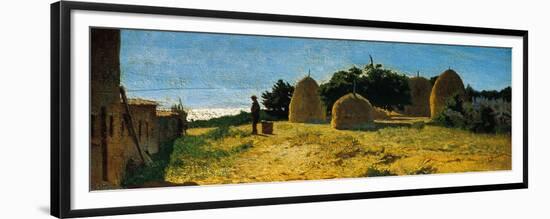 Straw Stacks in Castiglioncello-Gaetano Previati-Framed Premium Giclee Print