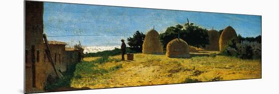 Straw Stacks in Castiglioncello-Gaetano Previati-Mounted Premium Giclee Print