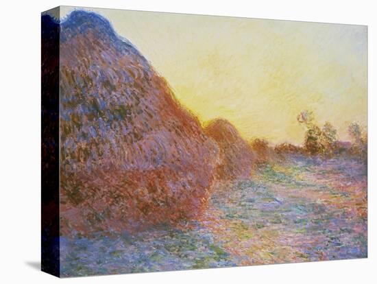 Straw Stacks in the Sunlight, 1891-Claude Monet-Stretched Canvas