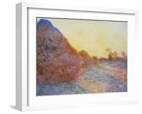 Straw Stacks in the Sunlight, 1891-Claude Monet-Framed Giclee Print