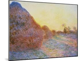 Straw Stacks in the Sunlight, 1891-Claude Monet-Mounted Giclee Print