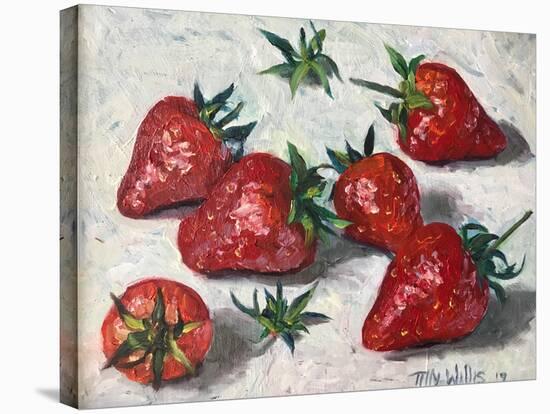 Strawberries 2019 (oil)-Tilly Willis-Stretched Canvas