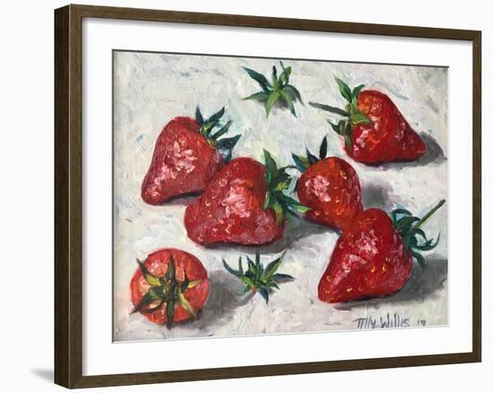 Strawberries 2019 (oil)-Tilly Willis-Framed Giclee Print