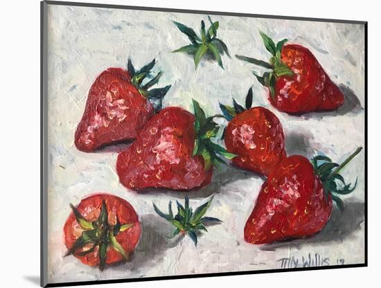 Strawberries 2019 (oil)-Tilly Willis-Mounted Giclee Print