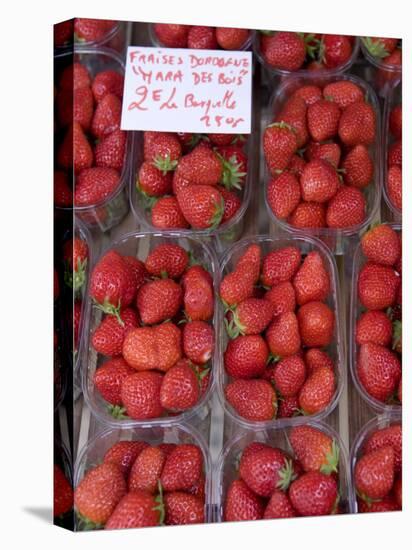 Strawberries at Market, Sarlat, Dordogne, France-Doug Pearson-Stretched Canvas