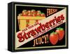 Strawberries Crate Label-Mark Frost-Framed Stretched Canvas