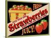 Strawberries Crate Label-Mark Frost-Stretched Canvas