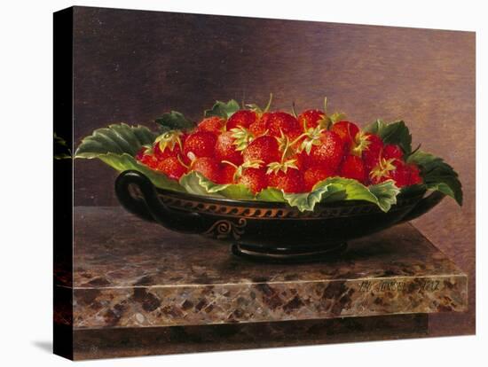 Strawberries in a Greek Kylix-Johan Laurentz Jensen-Stretched Canvas