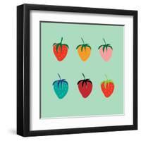 Strawberries in a Pop Art Style-De Visu-Framed Art Print