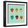 Strawberries in a Pop Art Style-De Visu-Framed Art Print