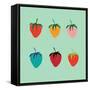 Strawberries in a Pop Art Style-De Visu-Framed Stretched Canvas