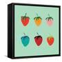 Strawberries in a Pop Art Style-De Visu-Framed Stretched Canvas