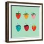 Strawberries in a Pop Art Style-De Visu-Framed Art Print