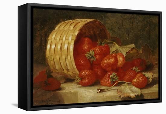 Strawberries in a Wicker Basket on a Ledge, 1895-Eloise Harriet Stannard-Framed Stretched Canvas