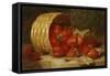 Strawberries in a Wicker Basket on a Ledge, 1895-Eloise Harriet Stannard-Framed Stretched Canvas