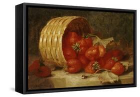 Strawberries in a Wicker Basket on a Ledge, 1895-Eloise Harriet Stannard-Framed Stretched Canvas