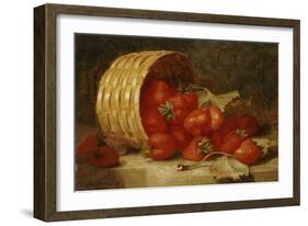 Strawberries in a Wicker Basket on a Ledge, 1895-Eloise Harriet Stannard-Framed Giclee Print