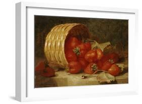 Strawberries in a Wicker Basket on a Ledge, 1895-Eloise Harriet Stannard-Framed Giclee Print