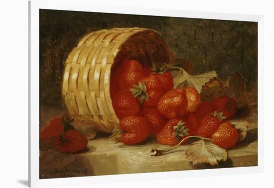 Strawberries in a Wicker Basket on a Ledge, 1895-Eloise Harriet Stannard-Framed Giclee Print