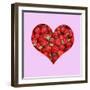 Strawberries in Heart Shape Pink Frame-Ake Lindau-Framed Photographic Print