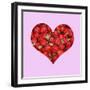 Strawberries in Heart Shape Pink Frame-Ake Lindau-Framed Photographic Print