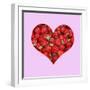 Strawberries in Heart Shape Pink Frame-Ake Lindau-Framed Photographic Print