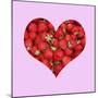 Strawberries in Heart Shape Pink Frame-Ake Lindau-Mounted Photographic Print