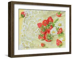 Strawberries on Lace, 1999-E.B. Watts-Framed Giclee Print