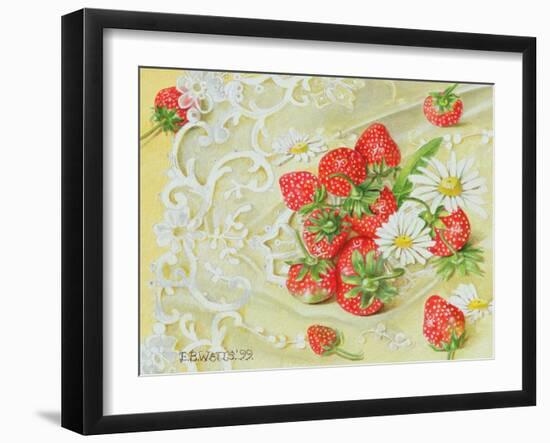 Strawberries on Lace, 1999-E.B. Watts-Framed Giclee Print