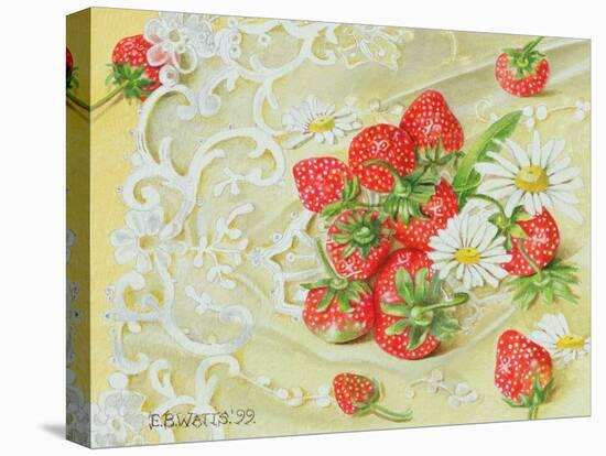 Strawberries on Lace, 1999-E.B. Watts-Stretched Canvas